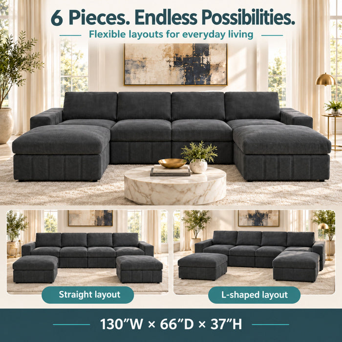 Modular Sectional Sofa, Reversible Set Home Essentials