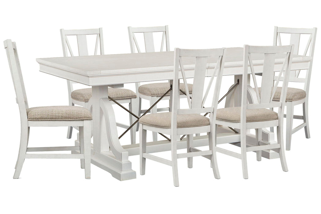 Heron Cove - Extendable Trestle Dining Table Set Magnussen Furniture