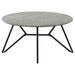 Travis - Round Top Coffee Table With Hairpin Legs - Gray / Black Furniture Max