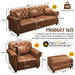 Upholstered Sofa With Nailhead Trim, Rolled Armrests With Ottoman Home Essentials