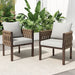 2 Pieces Outdoor Metal Patio Club Chair, Patio Furniture Arm Chair With Cushion, Modern Outdoor Furniture Deep Seating For Porch, Garden, Backyard, Balcony - Brown / Light Gray Noble House