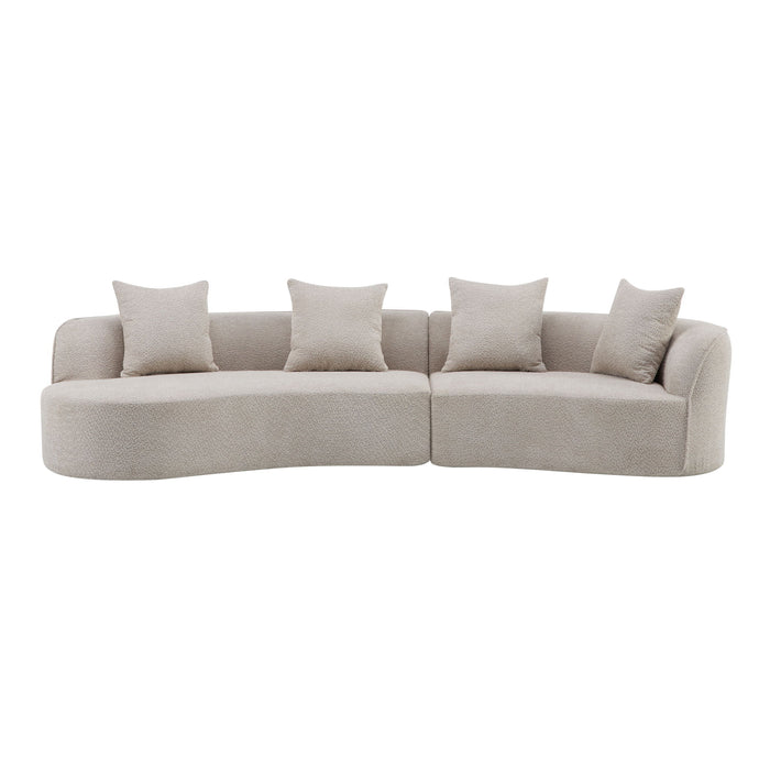 Elegant Curved Sectional Sofa With Full Foam Comfort Noble House