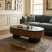 Elliptical Living Room Coffee Table With Hidden Storage And Removable Tabletop Home Essentials