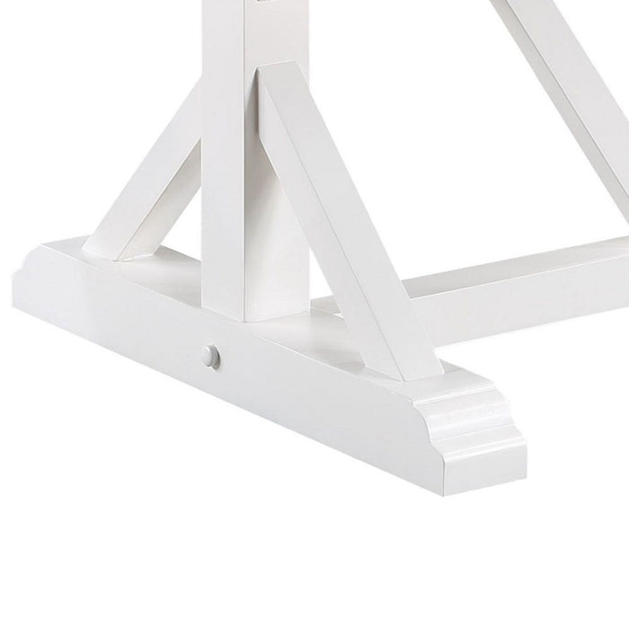 Hollyn - Dining Table With Engineered Stone Top - Engineered Stone & White ACME