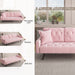 Sofa Bed With Nail Head Trim And Cup Holders - Pink Home Essentials