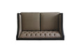 House Beatrice - Loveseat With 3 Pillows - Tan Synthetic Leather , Black Synthetic Leather & Charcoal ACME
