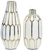 Mohsen - Vase Set (Set of 2) - Gold Finish / White Signature Design by Ashley®