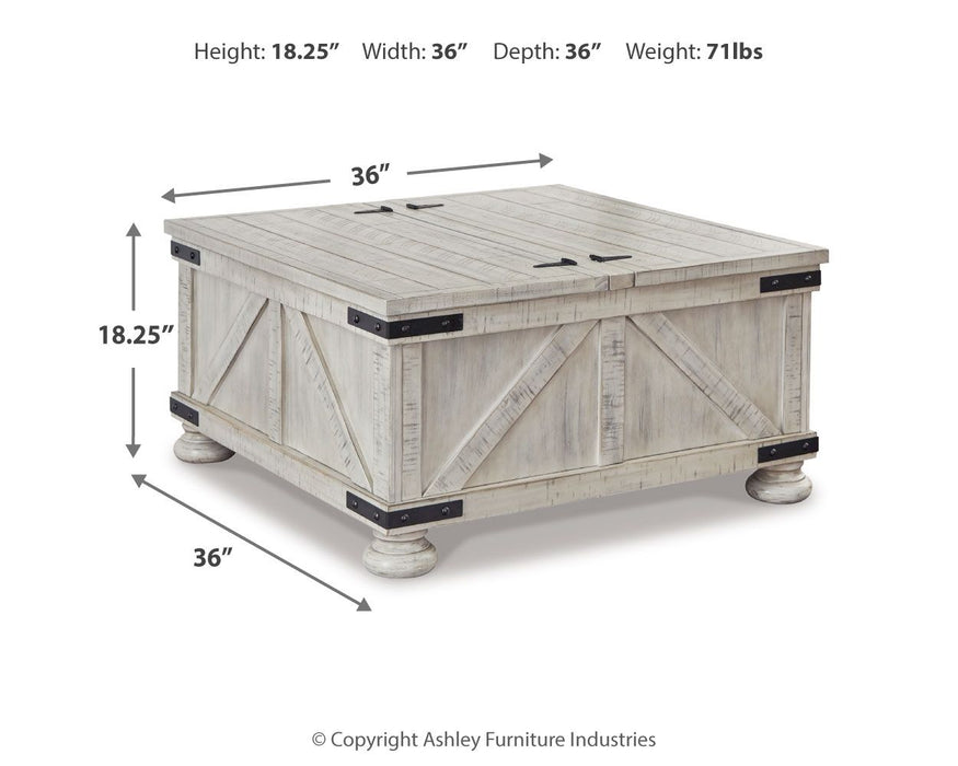 Carynhurst - Cocktail Table with Storage - Whitewash Signature Design by Ashley®