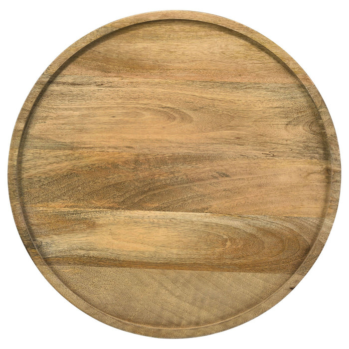 Pedestal Accent Table With Eco Friendly Base And Round Lipped Top - Brown Furniture Max