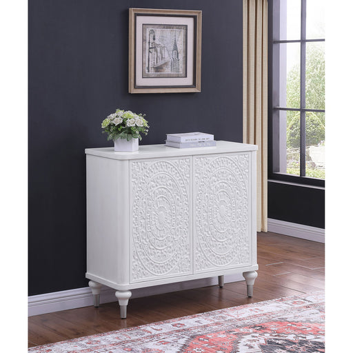 Angus - 2 Door Mandala Accent Cabinet - White Furniture Max
