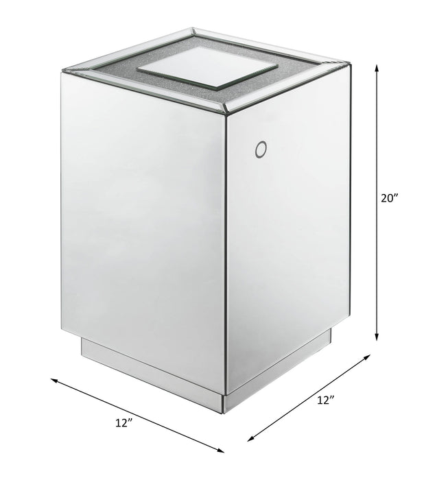 Nowles - Accent Table With LED - Faux Stones ACME