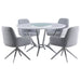 Anchor - 5 Piece Round Dining Table Set With Swivel Chairs - Gloss White Furniture Max