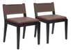 Roxas - Dining Chair (Set of 2) - Brown Zuo Modern