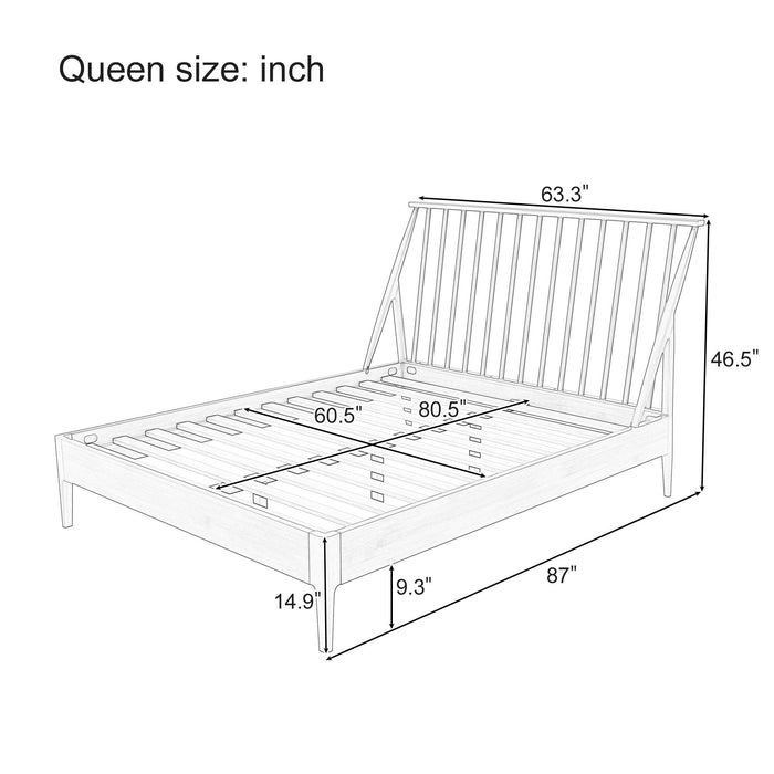 Bohemian Platform Bed With Tall Headboard Hearth and Haven