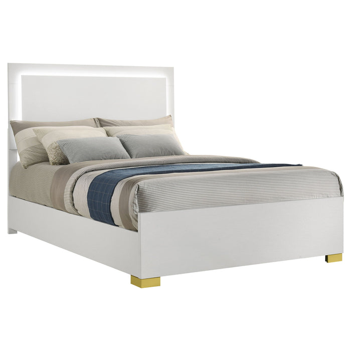 Full LED Panel Bed With Touch Activated Lighting - White Furniture Max