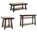 3 Piece Occasional Table Se, Coffee Table, End Table & Sofa Table - Walnut Home Essentials