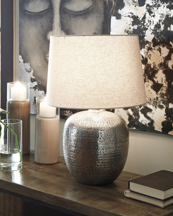 Magalie - Metal Table Lamp  - Antique Silver Finish Signature Design by Ashley®