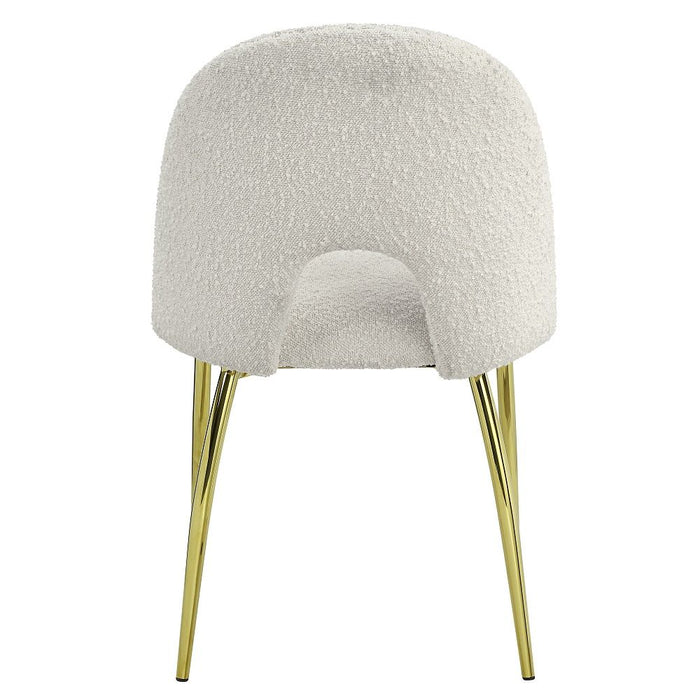 Fadri - Side Chair (Set of 2) - Teddy Sherpa & Mirrored Gold ACME