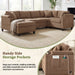 U Shaped Sectional Sofa, Corner Living Room Couch With Built In Cup Holders, Storage, USB Ports Hearth and Haven