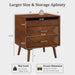 Nightstand With Charging Station, 2 Drawers And Open Shelf, USB / Type C Ports Home Essentials