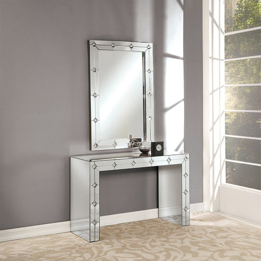 Hessa - Console Table - Mirrored & Faux Rhinestone ACME
