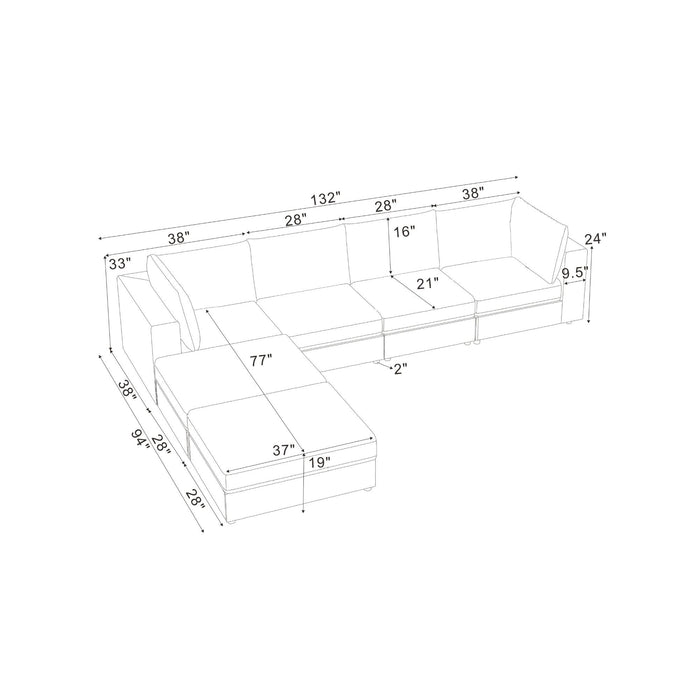 Reversible Modular Sectional Home Essentials