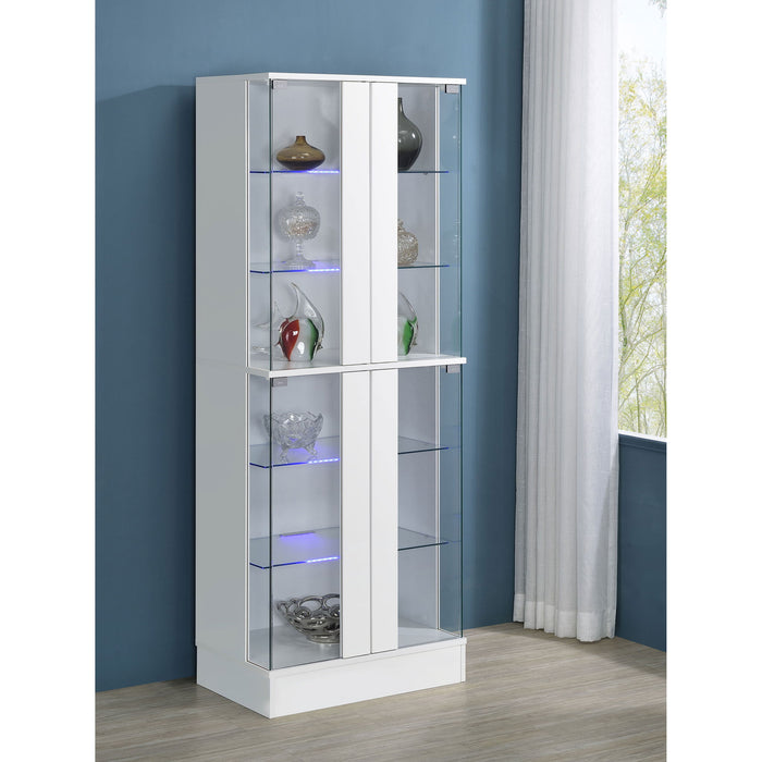 Gilbert - 4 Door LED Curio Display Cabinet Furniture Max