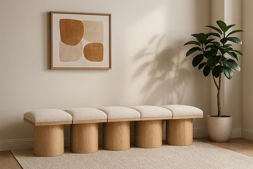 Pavilion - 5 Piece Modular Bench With Natural Base Meridian Furniture
