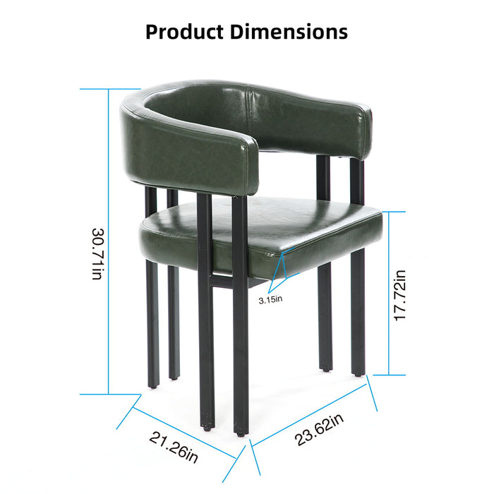 Modern Dining Upholstered Barrel Chair With Curved Back And Armrests Home Essentials