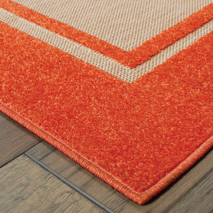 2' X 8' Stain Resistant Indoor / Outdoor Area Rug - Orange