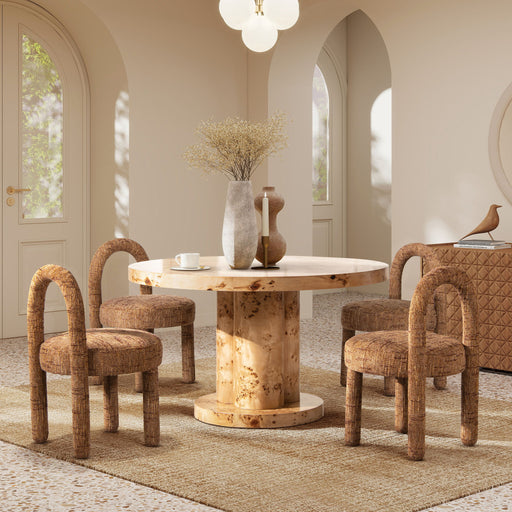 Penny - Round Arched Upholstered Dining Side Chair (Set of 2) - Golden Rust Orange Jennifer Taylor Home