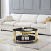 Round Double Tier Table With Flute Shaped Tube Legs Home Essentials