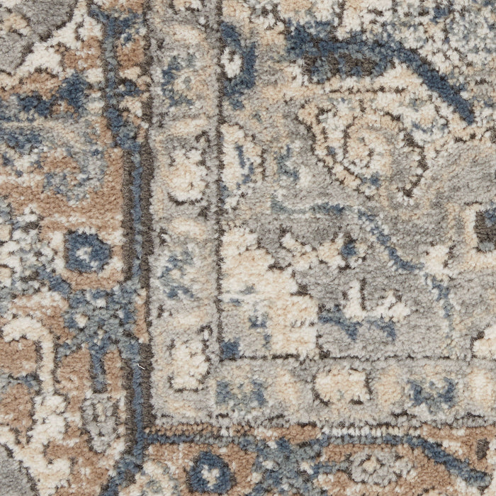 10' x 14' Floral Power Loom Polypropylene Area Rug - Ivory