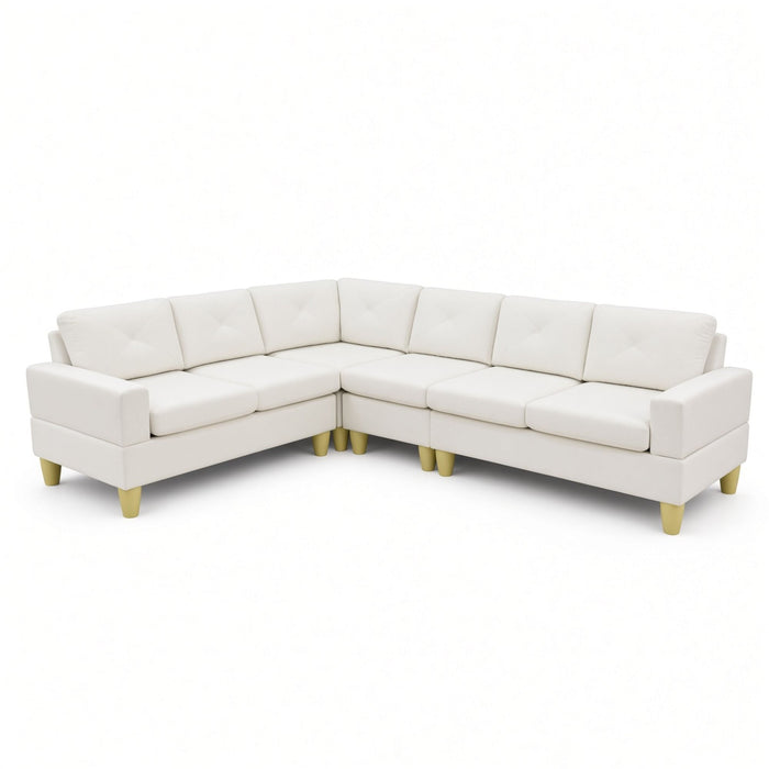 Modular L - Shaped Sectional Sofa 6 Seater 4 Piece Couch With Chaise Home Essentials