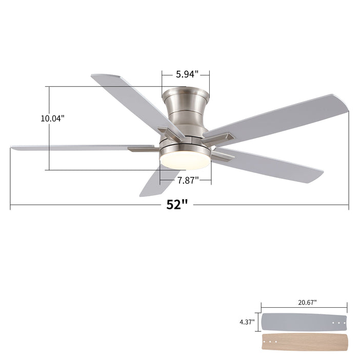 Mordern Flush Mount Ceiling Fan With Light And Remote Control Daily Nest