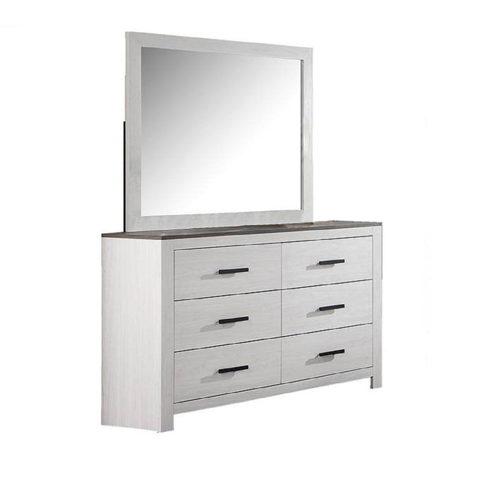 1 Piece Dresser 2 Tone Sleek 6 Drawers Bedroom Furniture - White Home Essentials