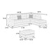 L - Shaped Sectional Sofa Set With Storage Ottoman, Tufted Upholstery Nailhead Trim Home Essentials
