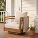 Outdoor Smooth Swivel Chair With Cushions Noble House