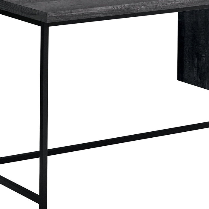 23.8" x 55.3" x 30" Computer Desk With Three Drawers - Dark Gray And Black