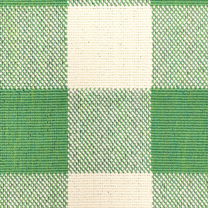 2' X 8' Geometric Stain Resistant Indoor / Outdoor Area Rug - Green / Ivory