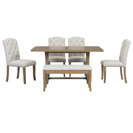 Dining Table Set With 4 Upholstered Chairs And Bench Hearth and Haven