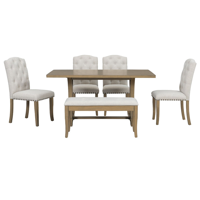 Dining Table Set With 4 Upholstered Chairs And Bench Hearth and Haven