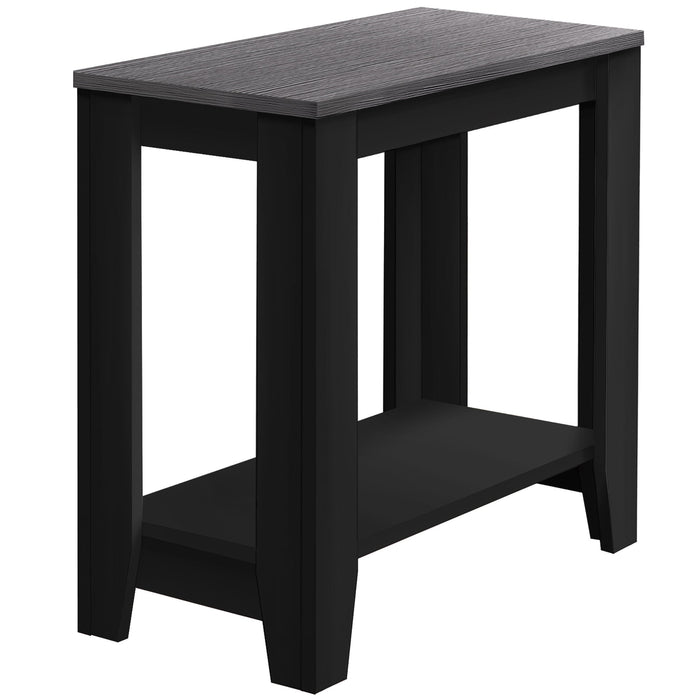 22" End Table With Shelf - Black And Gray