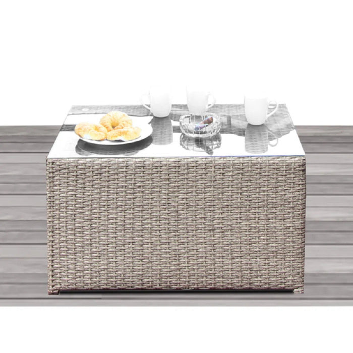 4 Person Outdoor Sofa Set With Cushions, Rustproof, 8 Piece - Gray Mix LSI Patio Furniture