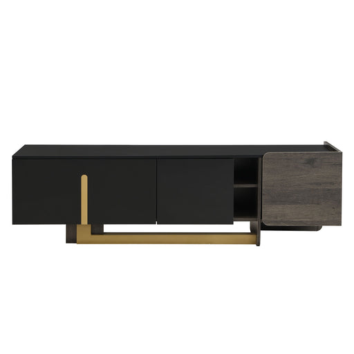 TV Stand With 1 Drawer, 2 Cabinets And Adjustable Shelves Hearth and Haven