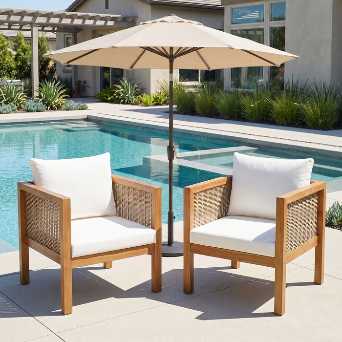 2 Piece Outdoor Armchair Set With Cushion Hearth and Haven