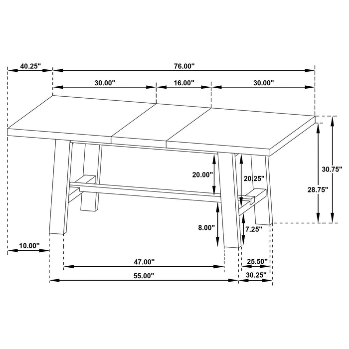 Extension Leaf Dining Table With Removable Leaf - Natural Furniture Max
