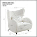 Wingback Armchair & Ottoman Combo For Living Room - White Home Essentials