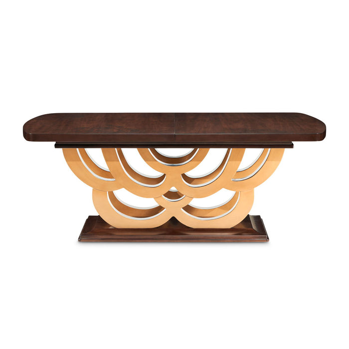 Camellia Field - Rectangular Pedestal Dining Table - Warm Pecan