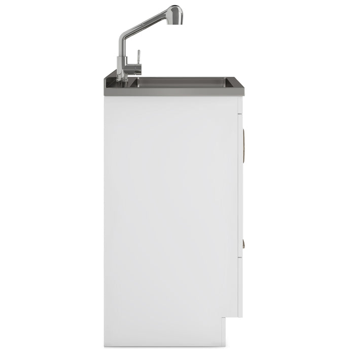 Cardinal - 28" Laundry Cabinet With Faucet And Stainless Steel Sink - White